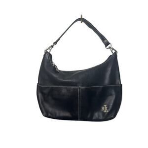Vintage Lauren Ralph Lauren Black Leather HOBO Bag Purse